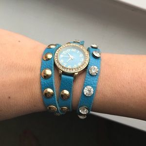Blue wrap around watch
